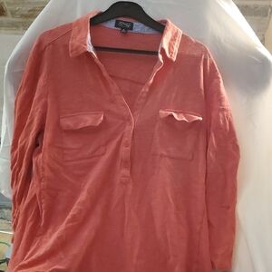 Jones New York Coral Button-Up Shirt